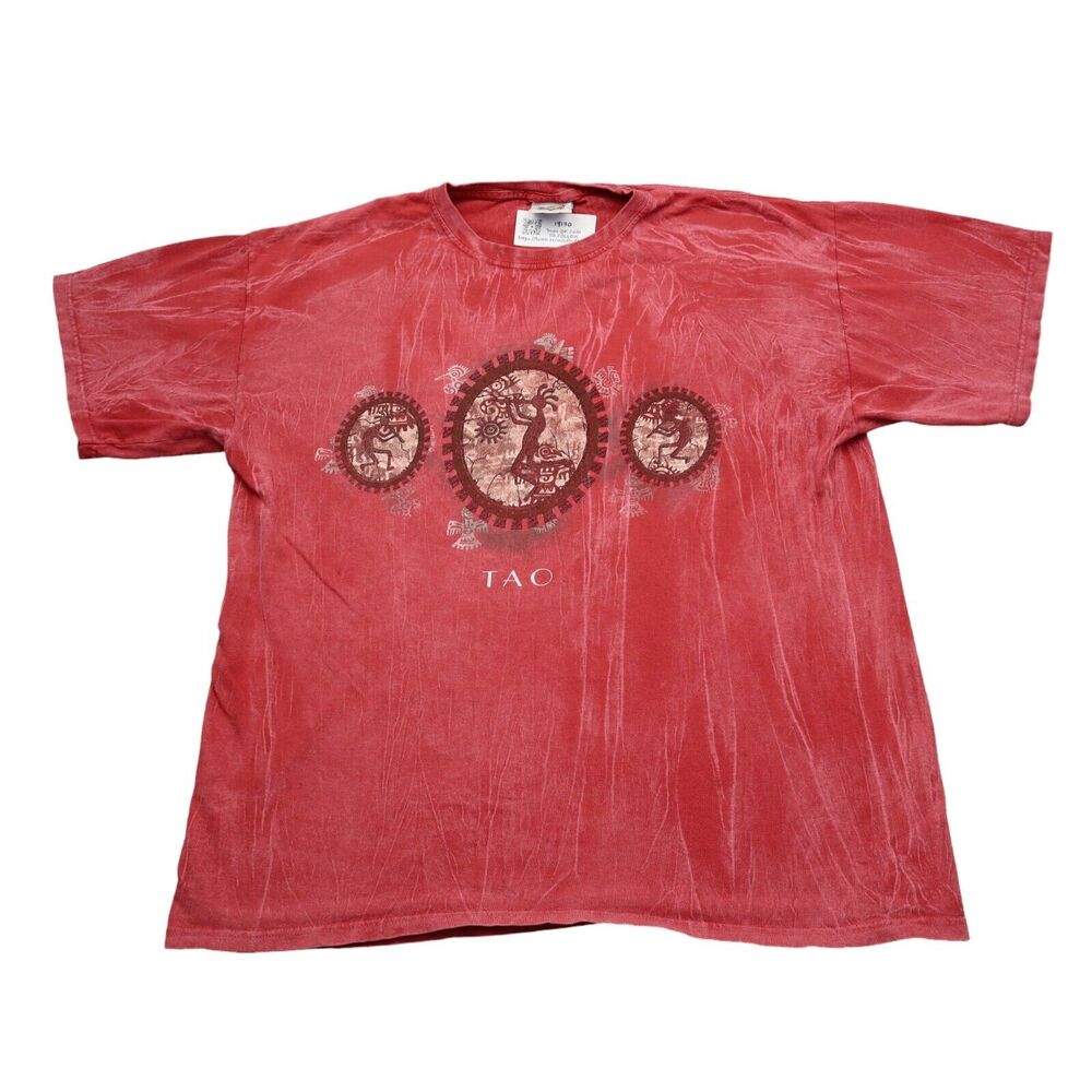 Yachtclub Shirt Mens L Red Short Sleeve Crew Neck Graphic Cotton Casual T Shirt